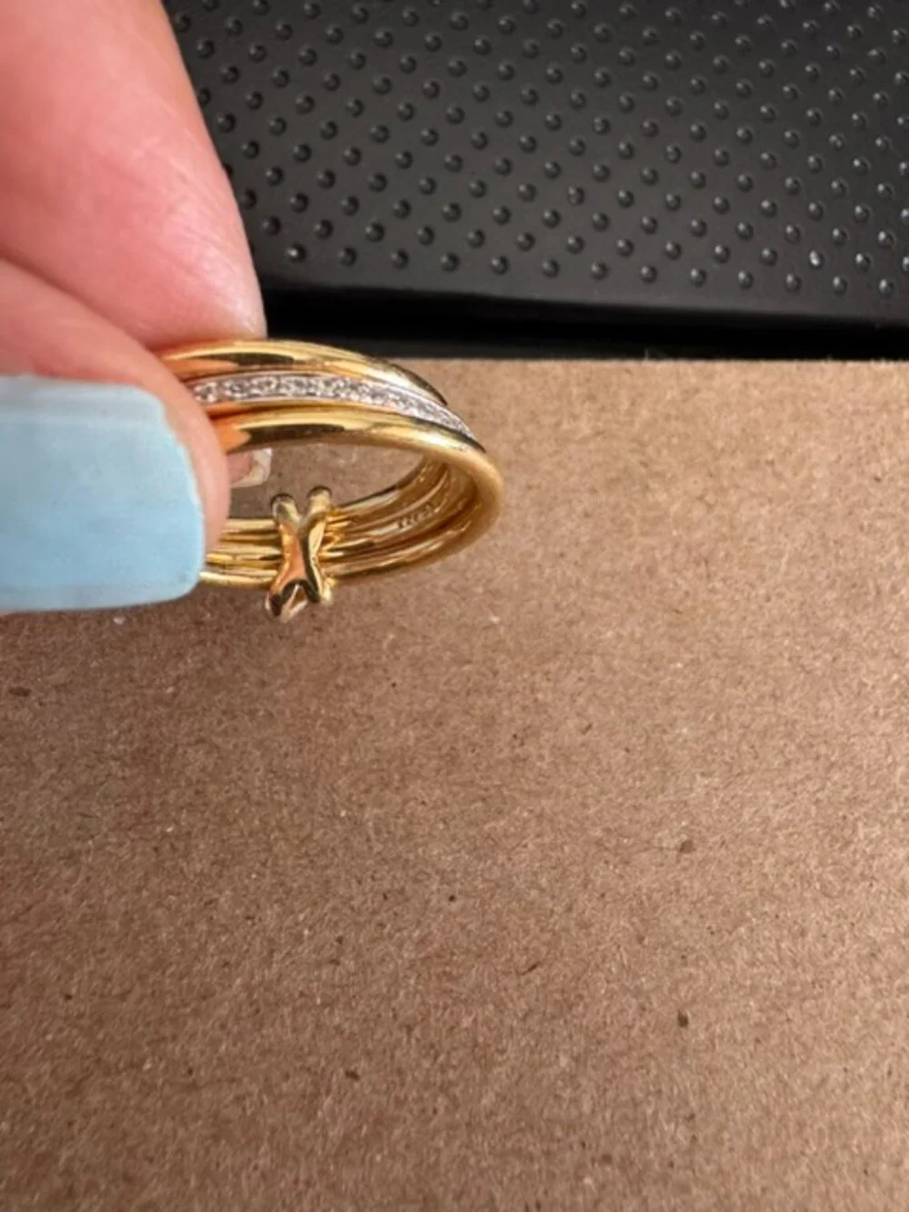 Tia 18k Gold Vermeil Band Ring in White Sapphire